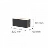 Martin LED 12W 3CCT Outdoor Up-Down Wall Lamp Grey 32x9 (80200730)